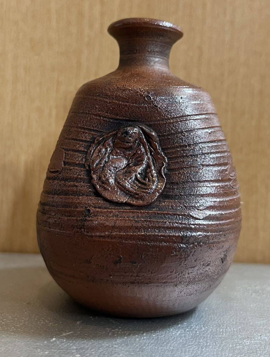 江戸期 古備前焼 窯変臍徳利 へそ徳利 人形徳利☆時代物☆