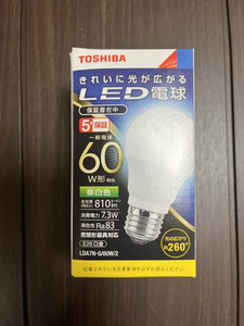 TOSHIBA LDA7NG60W2 LED電球 E26口金 60W形相当 昼白色 810ルーメン 密閉形器具対応 東芝ライテック