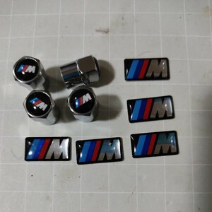 3セット銀角　BMW ///M performanceホイール エアバルブキャップ　ミニエンブレム E36 E46 E90 E91 E92 E93 F30 F31 F34 E60 F07 F10 F11