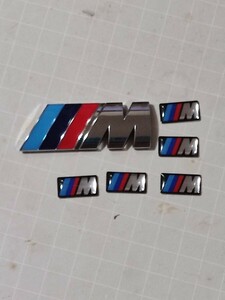 小　BMW ///M performance リアエンブレム シルバー　ホイールミニエンブレム5枚