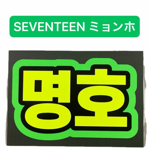 SEVENTEEN セブチ　ハングルネームボード　蛍光色　蛍光カラー　ミンハオミョンホディエイトTHE8