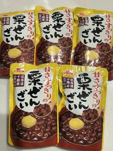 送料230円～ 5袋セット 北海道十勝産小豆100％使用 栗ぜんざい くり 和菓子 レトルト　お菓子詰め合わせセット お買い得 格安 大量