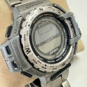 L280 メンズ腕時計 CASIO/カシオ PRO TREK/プロトレック PRT-411 トリプルセンサー デジタル クォーツ チタンの画像3