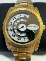 Ｌ362　珍品　腕時計　PLANET DESIGN/プラネット　デザイン　SA115　デジタル式　ゴールド_画像1