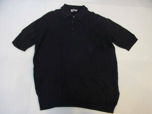 JOHN SMEDREY ジョンスメドレー★半袖ニットポロシャツ★ネイビー Size XL コットン100%