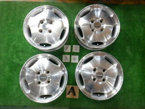 ★ SUZUKI SPORT アルミホイール 4本セット 13x4.00B ディッシュ ポリッシュ 4H PCD100 OFF+45 ハブ径56mm 希少品 ★ 2梱包発送予定 ★