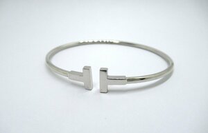 [ new goods finishing settled ] Tiffany Tiffany&Co K18WG T wire bracele bangle white gold rank A BRJ* jewelry 