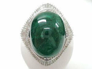 [Новый полированный] PT900 Emerald 92,69 - / CUM DIAMEAR 6,52CT Размер 12 с сортировкой платиновой ювелирной драгоценности Цвет Стоун Бриллиант NBJ