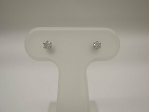 【新品仕上げ済】 Pt900 ダイア 0.05ct×2 ピアス 一粒 両耳 アクセサリー プラチナ ランクA diamond NBJ