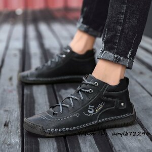  walking shoes new goods men's high class cow leather mountain climbing shoes sneakers Loafer outdoor casual camp light weight ventilation black 26.0cm