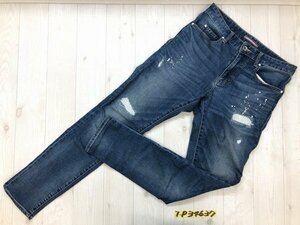 THE SHOP TK ザ ショップ ティーケー タケオキクチ メンズ ストレッチ スキニー ダメージ加工 デニムジーンズパンツ S 紺