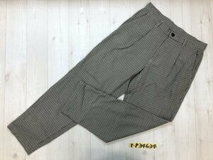 a.v.v HOMME アーベーベー メンズ チェック ワンタック フランネルパンツ S ベージュグレー