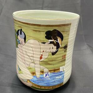 【珍品】春画浮世絵ジャンボ湯呑み/高さ20cm /大人の湯呑み 色画茶器 和風インテリア 陶磁器 浮世絵プリントの画像5