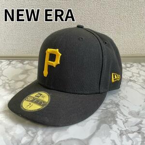 ニューエラ キャップ 帽子 野球帽 パイレーツ 59FIFTY 58.7cm ブラック MLB メジャーリーグ フラット 春夏秋冬 