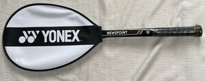 軟式テニスラケット カバー付き YONEX/ヨネックス TS-300 NEWSPOINT 木枠レア品、、日本製/未使用品