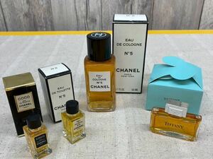 N568-570 香水 4点まとめ ①②CHANEL N°5 コロンとトワレ 50ml 4.5ml ③COCO CHANEL トワレ 4ml ④TIFFANY パヒューム 7.5ml 残量満タン