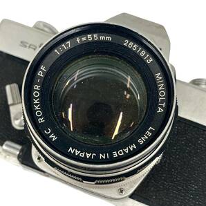 Minolta ミノルタ SRT101 一眼レフフィルムカメラ MC ROKKOR-PF 1:1.7 f=55㎜ カメラ SR-1 1:2 55mm 2台セットの画像3