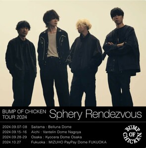 ２枚　BUMP OF CHICKEN TOUR 2024 Sphery Rendezvous　最速先行抽選　申し込み　シリアルコード　