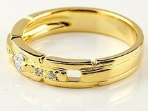 結婚指輪 ペアリング ペア マリッジリング ダイヤモンド 結婚式 イエローゴールドk18 18金 ストレート カップル メンズ レディース_画像2