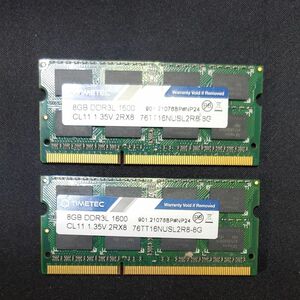 DDR3 SO-DIMM 16GB(8GB2枚組) TIMETEC 76TT16NUSL2R8-8G 