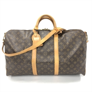 ルイヴィトン LOUIS VUITTON キーポル50 M41416 ボストンバッグ 2WAY モノグラム キャンバス ヌメ革 ブラウン