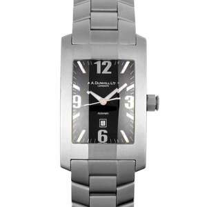  Dunhill Dunhill 8040 Dan hili on DUNHILLION Date wristwatch black face SS stainless steel tanker square men's 