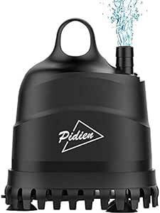 PiDiEn 水中ポンプ 水槽 排水ポンプ プール 水抜きポンプ 給水 水換え 循環ポンプ 底部入水式 吐出量1200L/H 最大