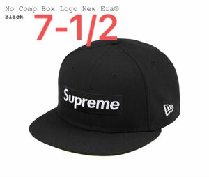 Supreme New Era キャップ 7 1/2 帽子 No Comp Box Logo ロゴ ブラック