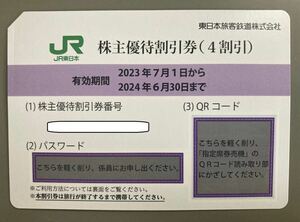 【即コード連絡可】 JR東日本 株主優待割引券（40%割引）2024/6/30迄 1～7枚