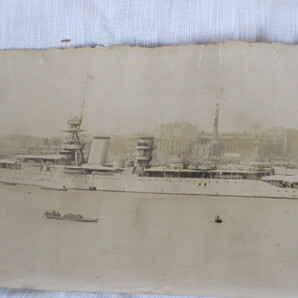 戦前中国◆上海外灘（バンド）◆超横長パノラマ写真◆港内に軍艦の船影三隻◆ゆうぱっく60サイズの画像1