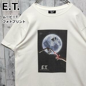 E.T. イーティー ビッグプリント フォトプリント 白 L ムービーＴシャツ 映画Tシャツ 90s Y2K