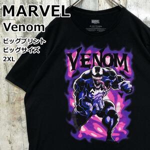 MARVEL マーベル ヴェノム ビッグプリント 黒 2XL ビッグサイズ 大きいサイズ キャラクターTシャツ キャラT 90s Y2K