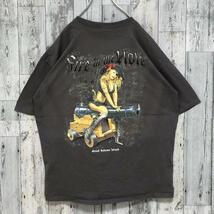 【入手困難】セクシー美女 スカル バックプリント ビッグプリント XL相当 Tシャツ 90s 大きいサイズ ビッグサイズ_画像3