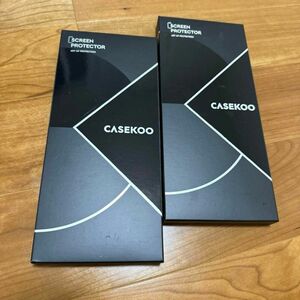 CASEKOO iPhone 14 13 iPhone13Pro ガラスフィルム 2枚入 簡単ガイド粋付き 高透過率 2セット