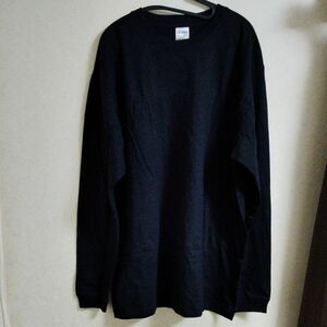 新品　XL メンズ　tシャツ 長袖　ロングスリーブ　リブ　ロンT ビッグサイズ　大きいサイズ　LL ネイビー　未使用　