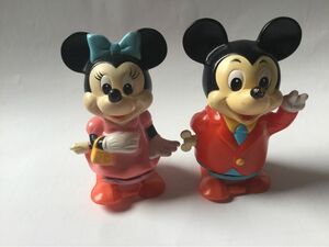 ☆レア！増田屋　ディズニー　ミッキーマウス&ミニーマウス　ゼンマイ式　トコトコ歩行ミッキー