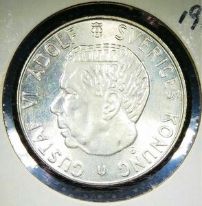 1964年 スウェーデン 1 Krona 銀貨