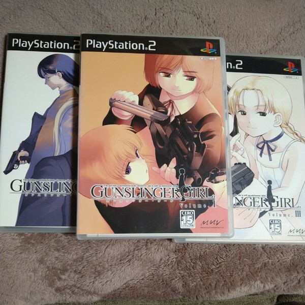 【PS2】 GUNSLINGER GIRL VOL1、2、3　ガンスリンガーガール　PS2ゲームソフトのみ３本セット