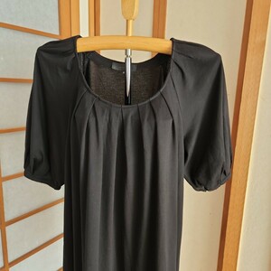UNTITLED Untitled short sleeves tunic tops T-shirt One-piece M about black 