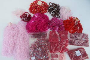 354* unused Czech beads yarn threading etc. red pink BEADS large amount 4kg and more Heart Drop etc. 