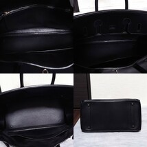 限定品 エルメス バーキン ソーブラック 35 SO Black 黒 O刻印 HERMES 40 30 32 バッグ ボックスカーフ ケリー ヴィクトリア Birkin Kelly_画像10