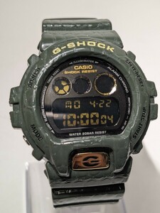 【F483】【稼働品】 CASIO カシオ G-SHOCK ジーショック DW-6900CR The Reptiles ザ・レプタイルズ グリーン系 クロコダイルグリーン