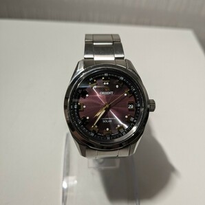 【F771】【稼働品】 ORIENT オリエント SE01-C0-B カットガラス 電波ソーラー メンズ 腕時計の画像2