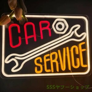 ガレージ カーサービス ネオンサイン LEDイルミネーション 車 バイク