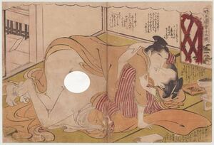 hana_desu15 真作 勝川春潮「好色図会十二候」天明8年頃(c.1788)本物 浮世絵 木版画 横大判 錦絵 春画 shunga shuncho ukiyoe