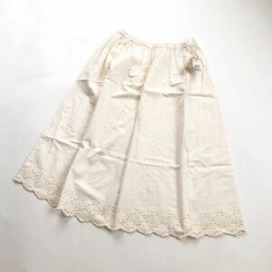 新品未使用■ Naturalistic 　インナー用 ペチスカート 裾カットワーク刺繍 M～L