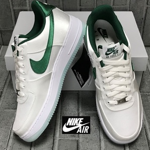 【新品/箱付】メンズサイズ２８cm★NIKE W AIR FORCE 1'07 ESS SNKR★ナイキ エアフォース 1 '07 サテン★ホワイト/グリーンの画像1