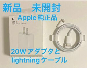 【新品・未開封】Apple純正品 20W USB-C 電源アダプタ A2305 と iPhone付属品のlightningケーブル