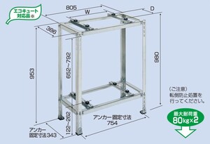 バクマ工業 BEAR エアコン架台 平地用２段置 B-HWZAM3　ZAM鋼板製