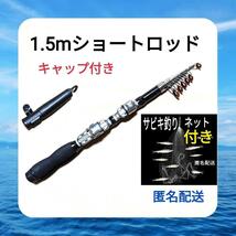 1.5mショートロッド穴釣り根魚狙いサビキ釣りぶっこみ釣り、サビキネット_画像1